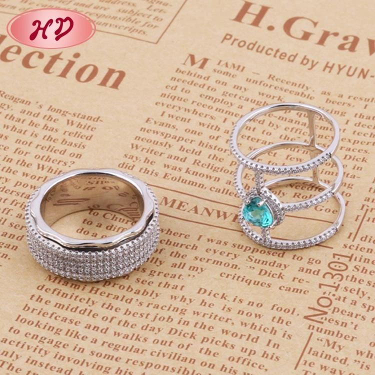 New Arrival Fashion Women 18K Gold Plated Zirconia Finger Rings