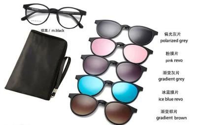 Rectangle Magnetic Snap-on Polarized Lens Sunglasses Sets