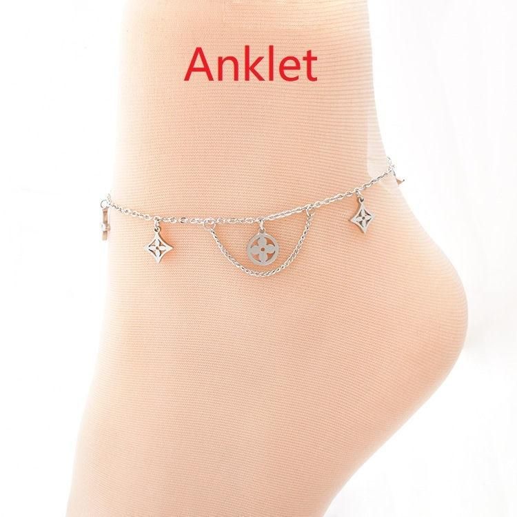 Manufacturer Customized High-Quality Jewelry 2022 New Wholesale Women′s Charm Anklet Stainless Steel Gold Fashion Anklet