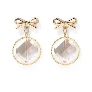 Fashion New Design Gold Plated Jewelry Earrings Women, Heart Shaped Gemstone Earrings for Women
