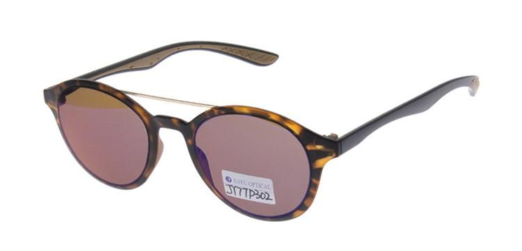 Latest Design Double Bridge UV400 Tr90 Round Frame Plastic Sunglasses