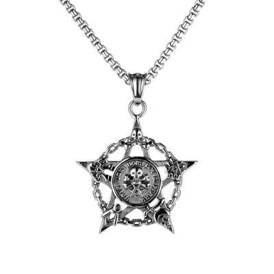 Stainless Steel Jewelry Skull Plate Necklace