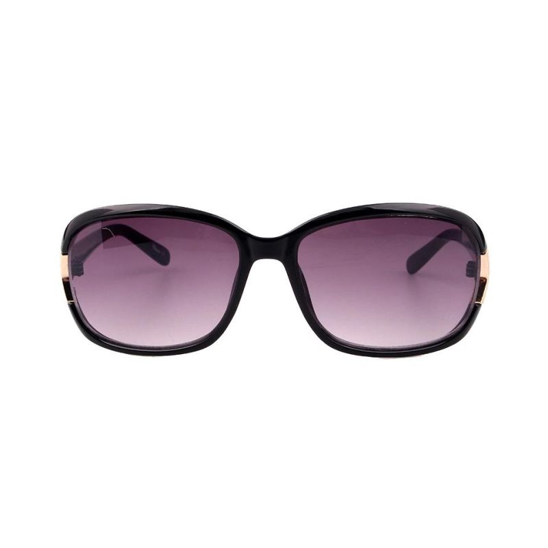 2018 Hot Selling Oval Shape Black Sunglasses with Metal Decoration