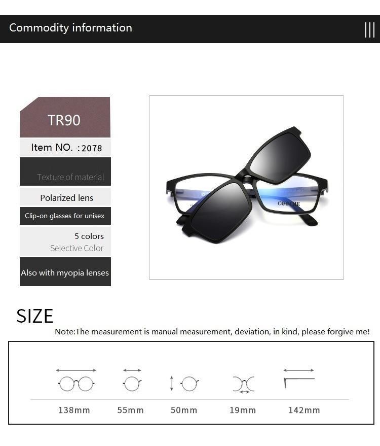 2020 Popular Myopia Magnetic Clip-on Sunglasses