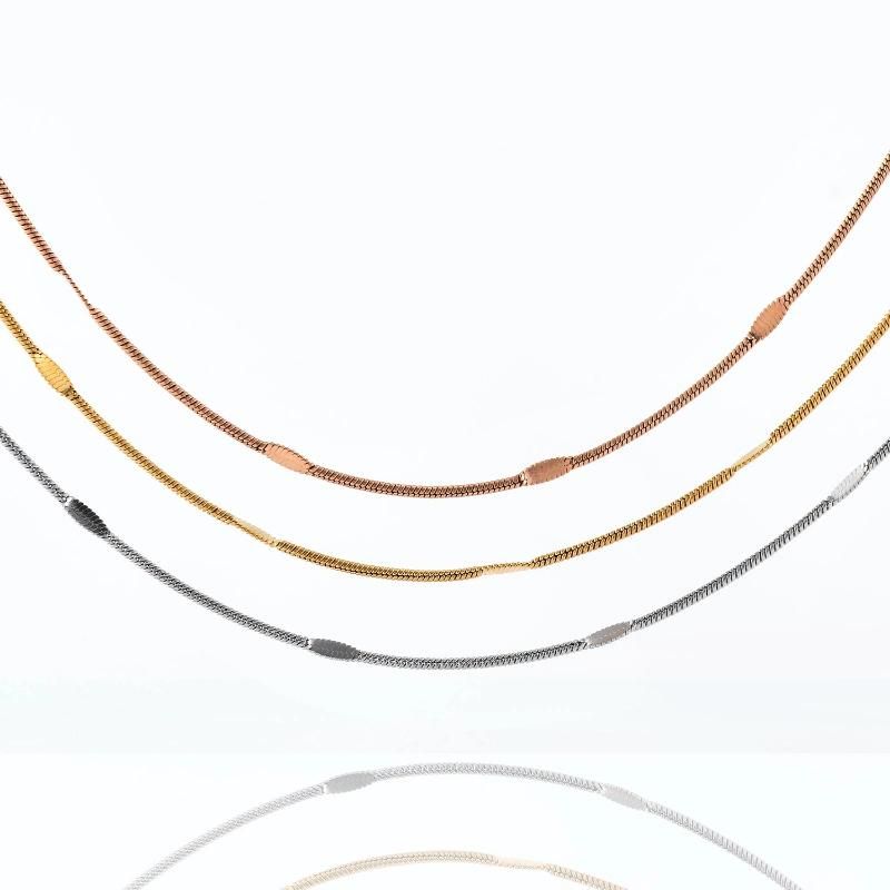 Gold Plated Thin Chain DIY Snake Pressed Chain Charms Link Necklace with Lobster Clasps for Jewelry Making
