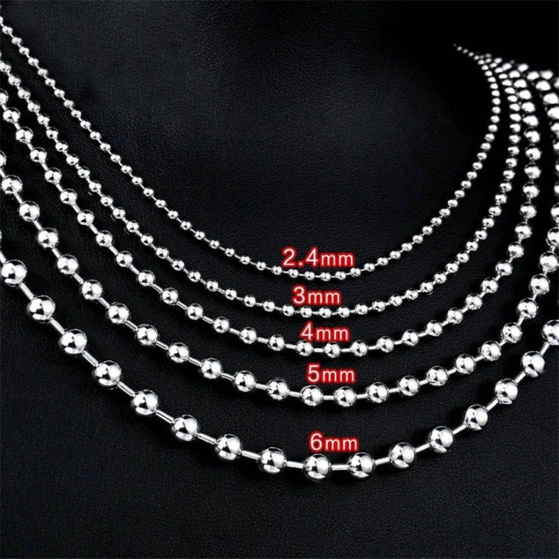 Gold Plated Stainless Steel Ball Bead Chain Necklace with Beads Matching Connectors