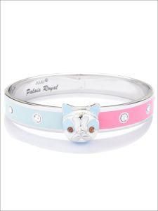 Persian Cat Bangle-Platinum Plating Metal Bangle with Enamel