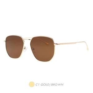 Metal Polarized Sunglasses, New Fashion Polygon Frame M9007-01