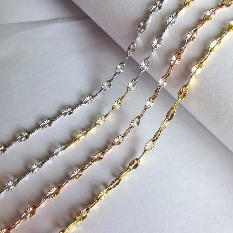 Fashion Stainless Steel Jewelry Chain Shiny Jewellery Accessoriesgold Plated Bracelet Necklace