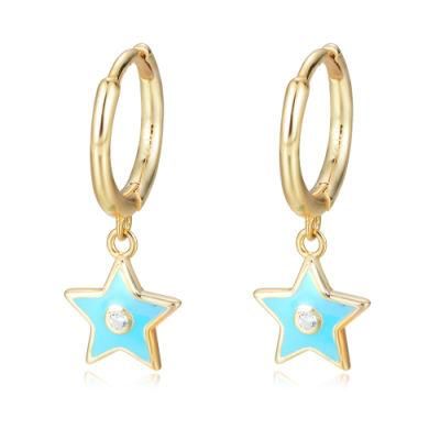 Wholesale Simple Fashion Enamel Beautiful Charm Stars Earrings