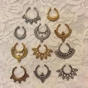 Mix Style Fake Septum Nose Indian Nose Ring Faux Septum Piercing Septum Fake