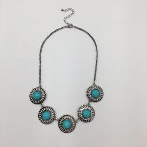 Fashion Alloy with Turquoise Stone Necklace