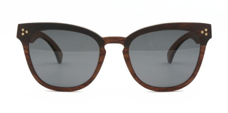 Retro Two Layers Rose Wood Ebony Wooden Sunglasses Ready to Ship