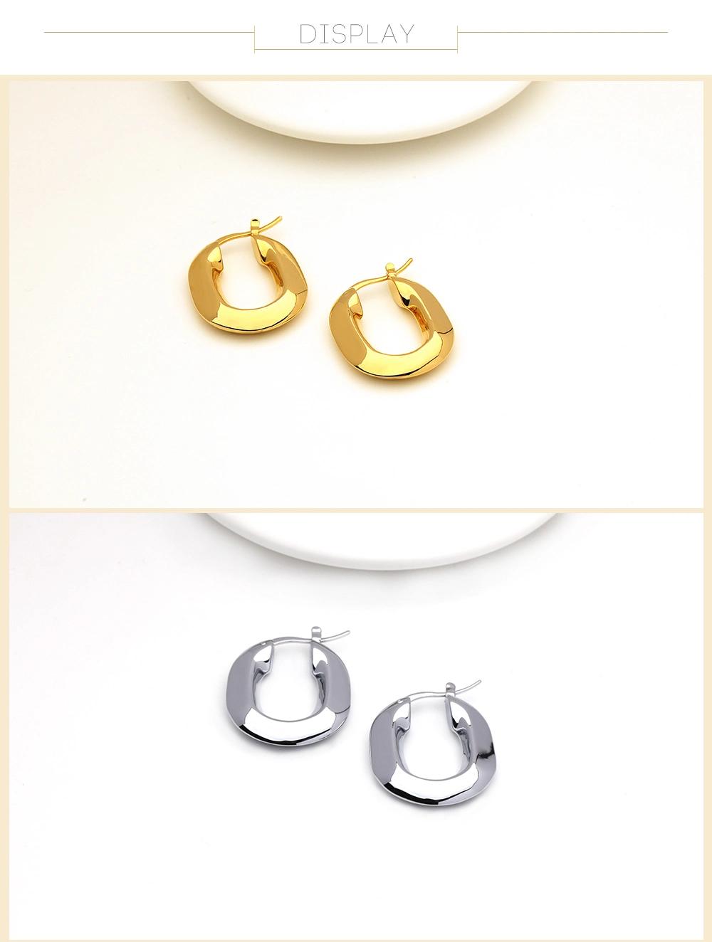 High Quanlity Polish Effect Simple Hoop Design Earrings for Mother