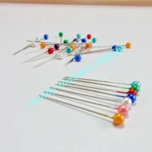 Bulk Mixed Colors 38mm Round Head Plastic Needle Pearl Pin for Quilting Work