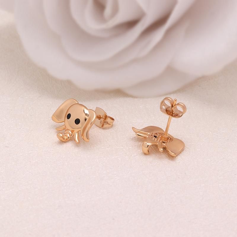 High Quality Gold Plated Animal Elephant Piercing Earrings