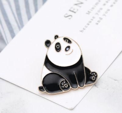 Cartoon Cute Sitting Cute Little Panda Brooch Cowboy Brooch