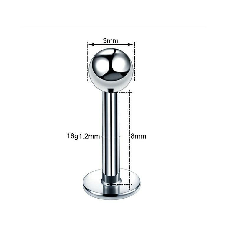Titanium Body Jewelry Externally Threaded Labret Lip Ring with Ball