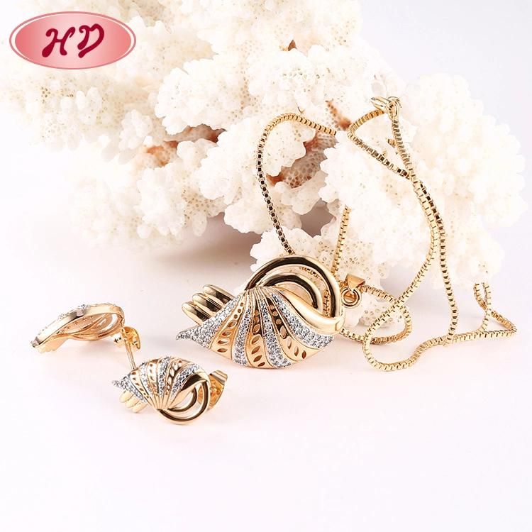 Chain Cubic Zirconia Brass 18 K Gold Plated Fashion Jewelry Sets with CZ Crystal