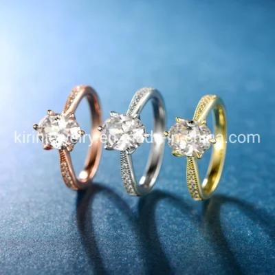 Fashion AAA CZ Big Diamond Engagement Ring Gold Plated Wedding Rings Eternity Band Rings