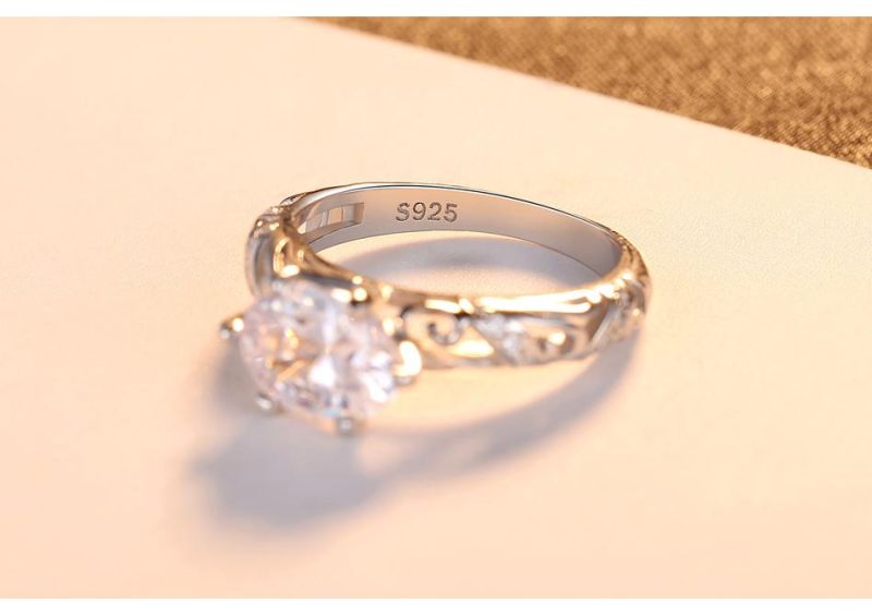 Luxurious Princess Solid 925 Sterling Silver Women Engagement Rings