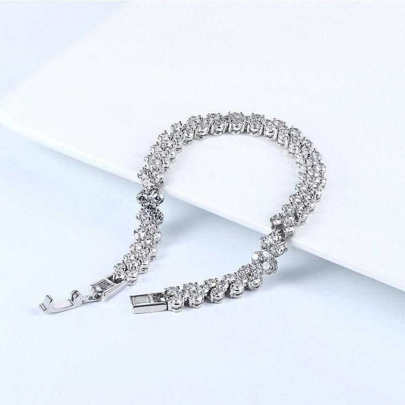 2022 Trendy Shining CZ Moissanite Lab Diamond Hot Sale Fashion Accessories Tennis Bracelet for Women