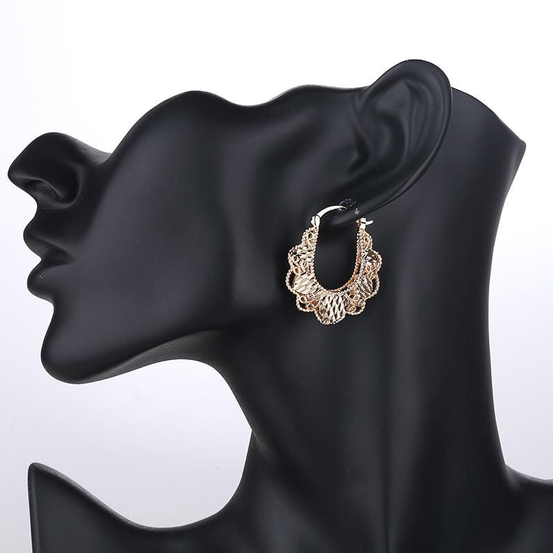 Fashion Accessories Copper Alloy Gold Jewellry Earring Round Hoop Earrings