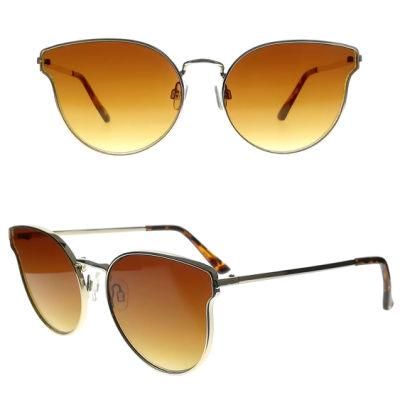 Trendy Fashion Stainless Steel Metal Sunglasses with Demi Tips