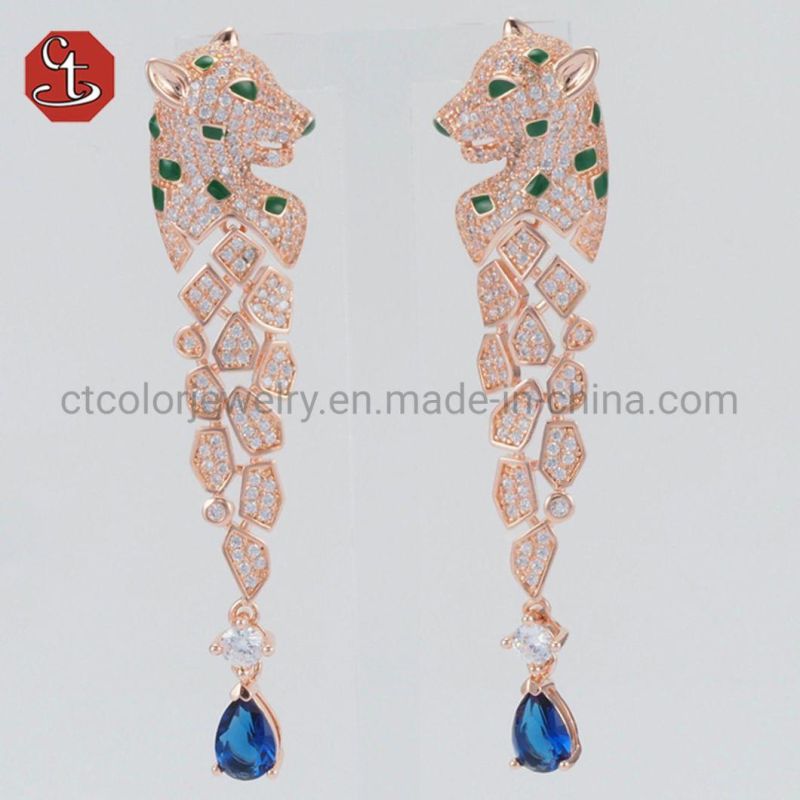 Elegant Peacock Earring Fashion Animal Drop Earring AAA+ CZ Jewelry