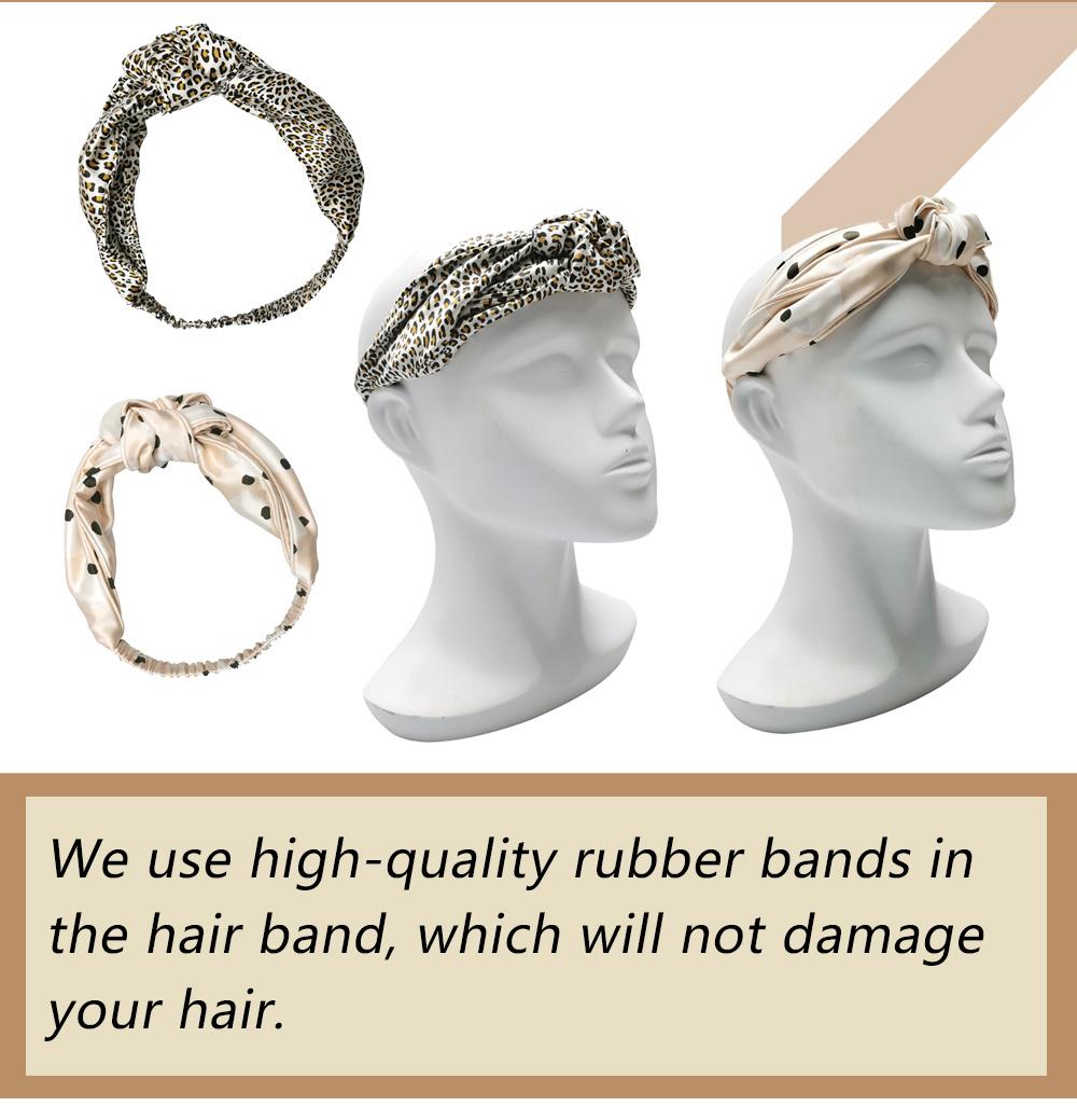 Luxury Style Printed Hair Hoop Silk Headband for Girls Accept Customized Color