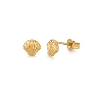 Fashion Stainless Steel Sea Shell Stud Earrings for Women
