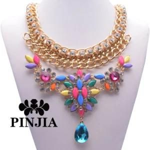 Rhinestone Gold Necklace Costume Jewelry