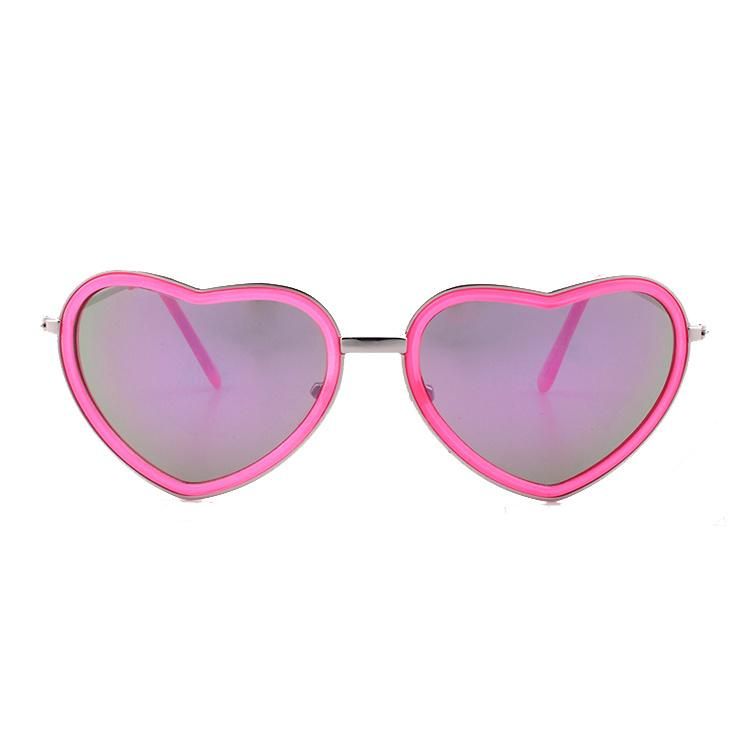 Heart Shape Pink Mirror Children Sunglasses