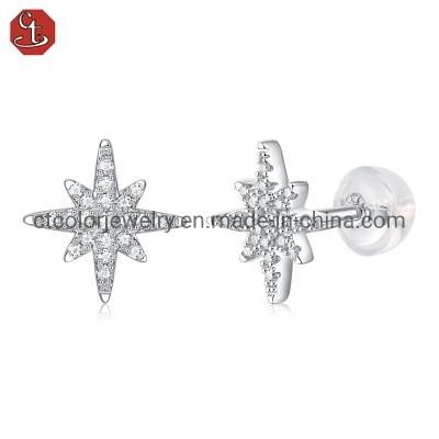 High quality 925 sterling silver (10*10)mm moissanite broken drill meteor earrings for girls