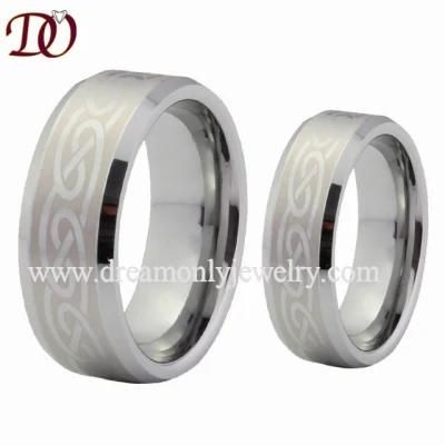 Laser Engraved Tungsten Ring Tungsten Wedding Ring for Lovers