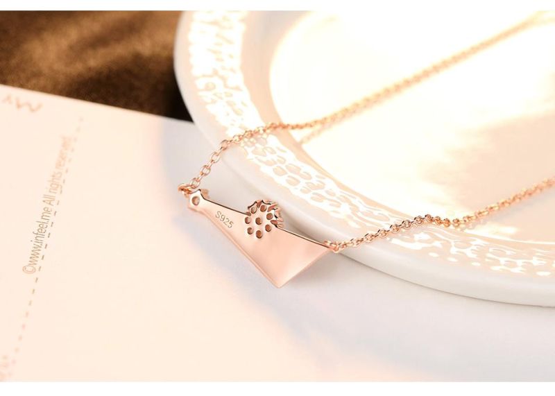 Fashion Geometric Gold Plated Necklace with Micro Cubic Zircon