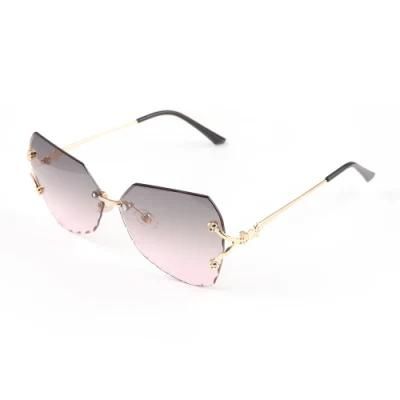 Rimless Flower Wave Lens Edge Special Sunglasses