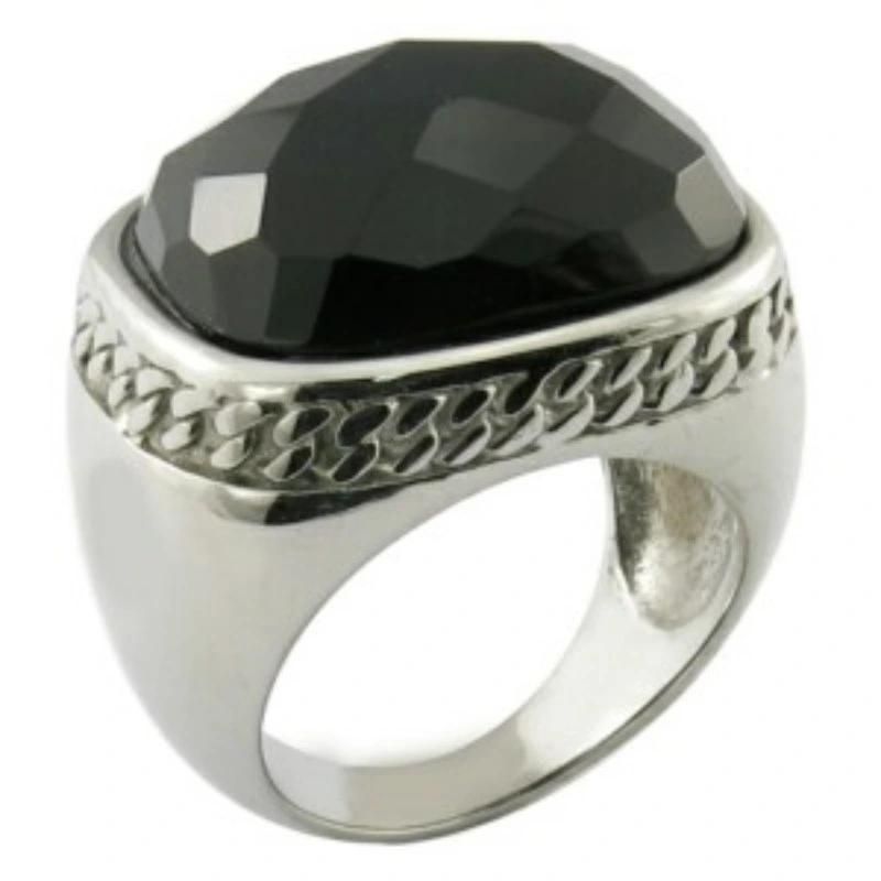 Oval Glue Ruby Stone Medical Steel Large Gem Stone Rings