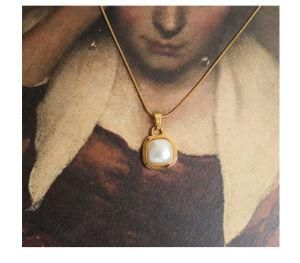 Custom Women Jewelry Stainless Steel Pearl Chocker Pendant Necklace