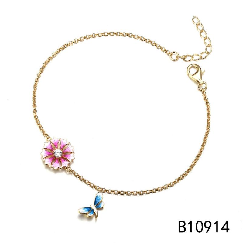 2022 Cute 925 Silver Sterling Enamel Bracelet