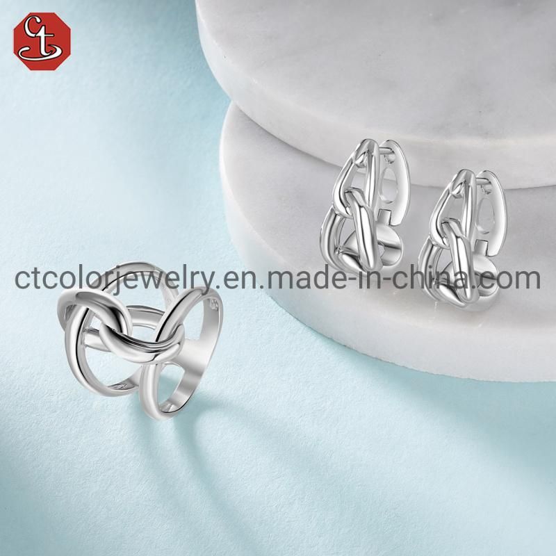 Hot Sale Jewelry 925 Sterling Silver and Brass Earring for Women