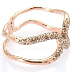 New Hot Fashion Bangle with Golden IP Plating and Diamond