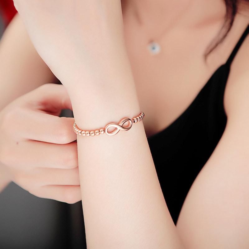 Fashion Jewelry Stainless Steel Bracelets Romantic Gift Steel/Rose Gold/18K Gold Plated Bracelets for Women Teen Girls