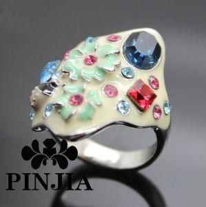 Multi Shape Stainless Steel Crystal Epoxy Fashion Ring