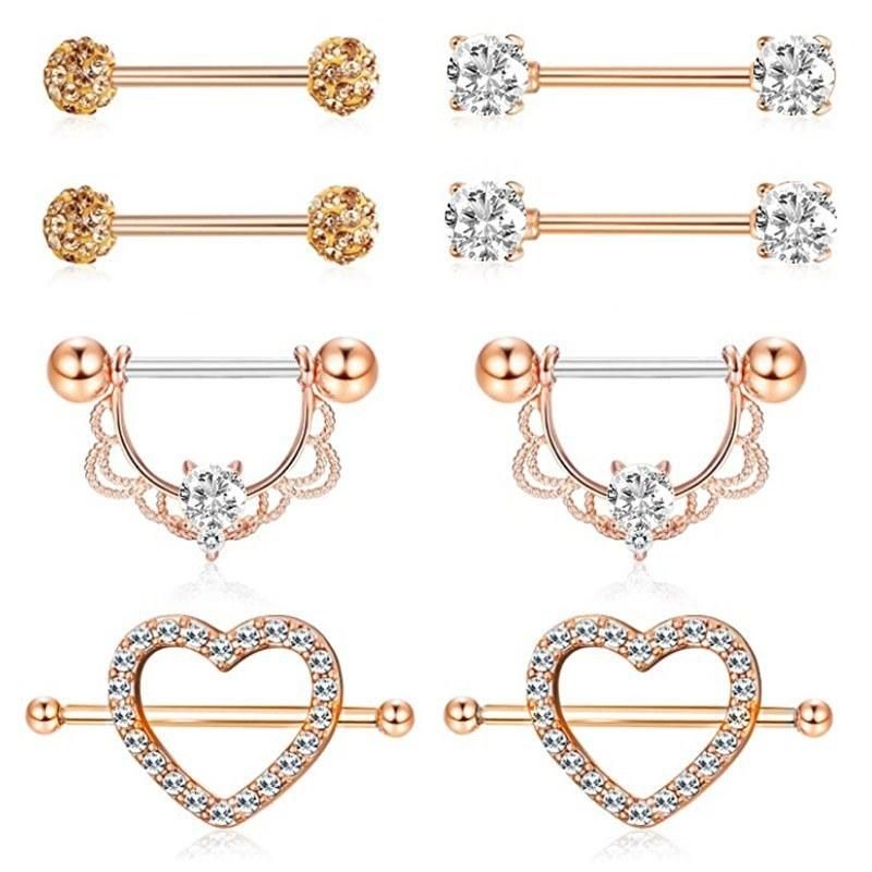 316L Surgical Steel Nipple Ring Piercing Set