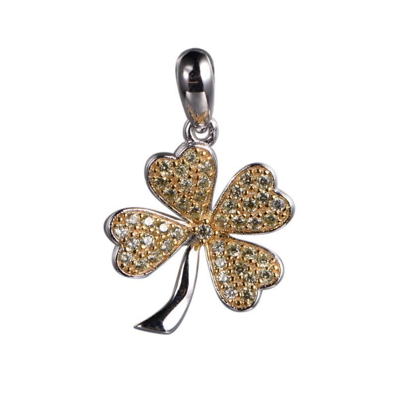 Pave Setting Clover Hotsale Gift for Her 925 Sterling Silver Pendant