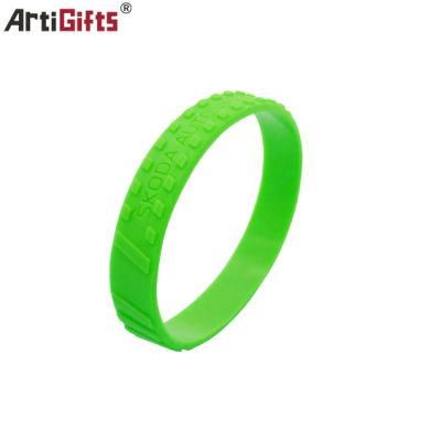 Custom Wholesale Printed Silicon Bracelet with Solid Color