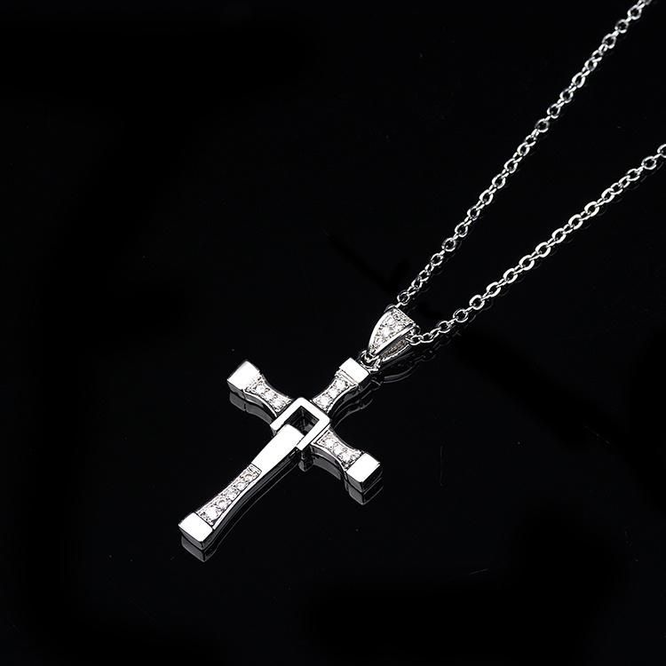 HD Jewelry Vendors, Alloy Imitation Jewellery CZ Cross Necklace Pendant, 18K Gold Plated Custom Jewelry Pendant