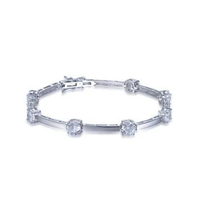 High Quality Bling Shining Diamond Rhodium Silver Bracelet for Women