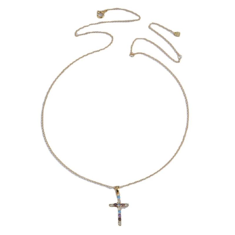 Jesus Cross Light Luxury Simple S925 Jewelry Gold Plated  Clavicle Chain